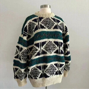 Rare Vintage Sheep Landia Super Chunky Wool Knit Sweater L